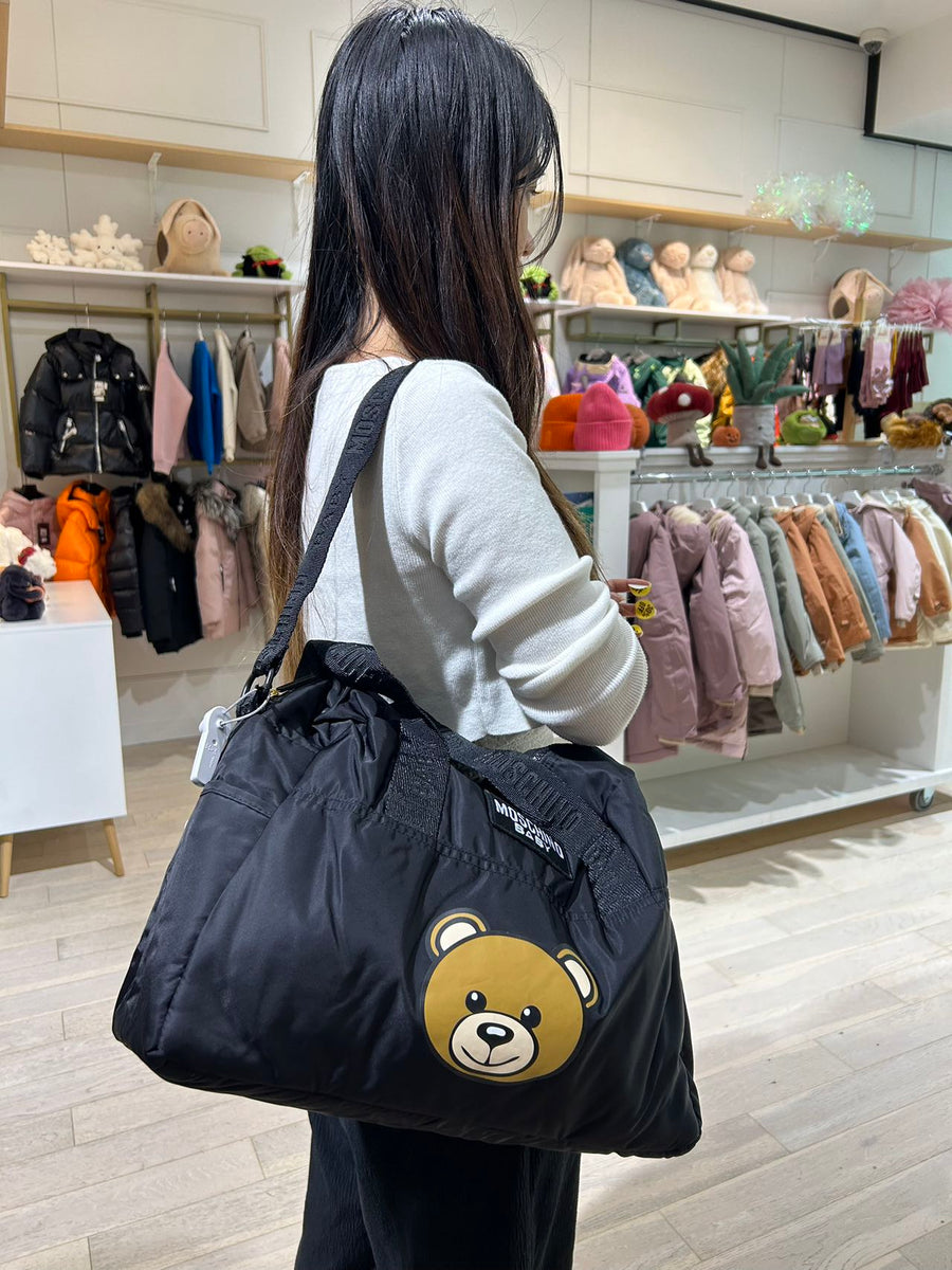 Moschino Diaper Bag with Changing Mat and Teddy Bear Logo