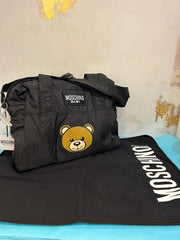 Moschino Diaper Bag with Changing Mat and Teddy Bear Logo