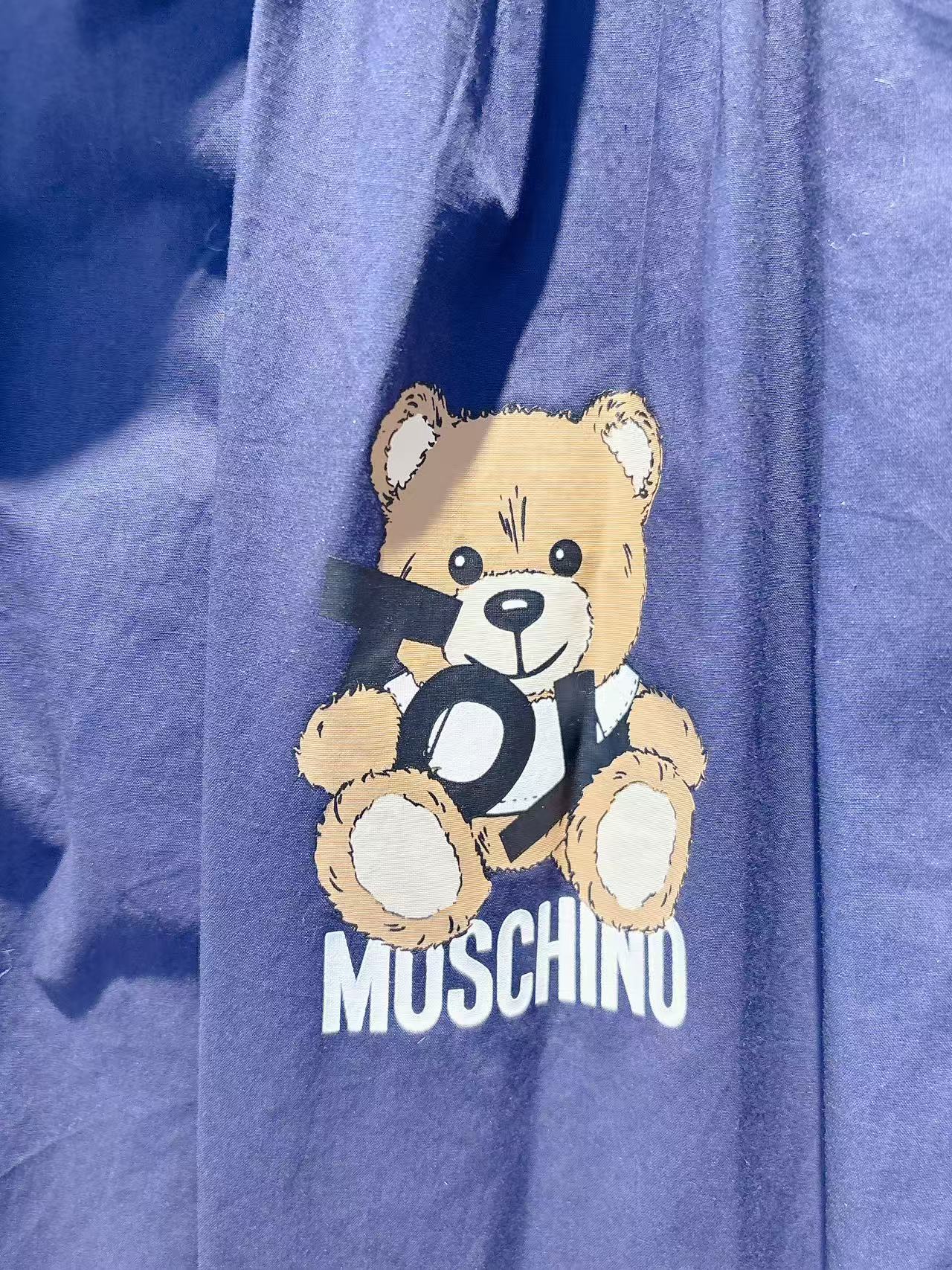 Moschino Girls Navy Blue Cotton Dress