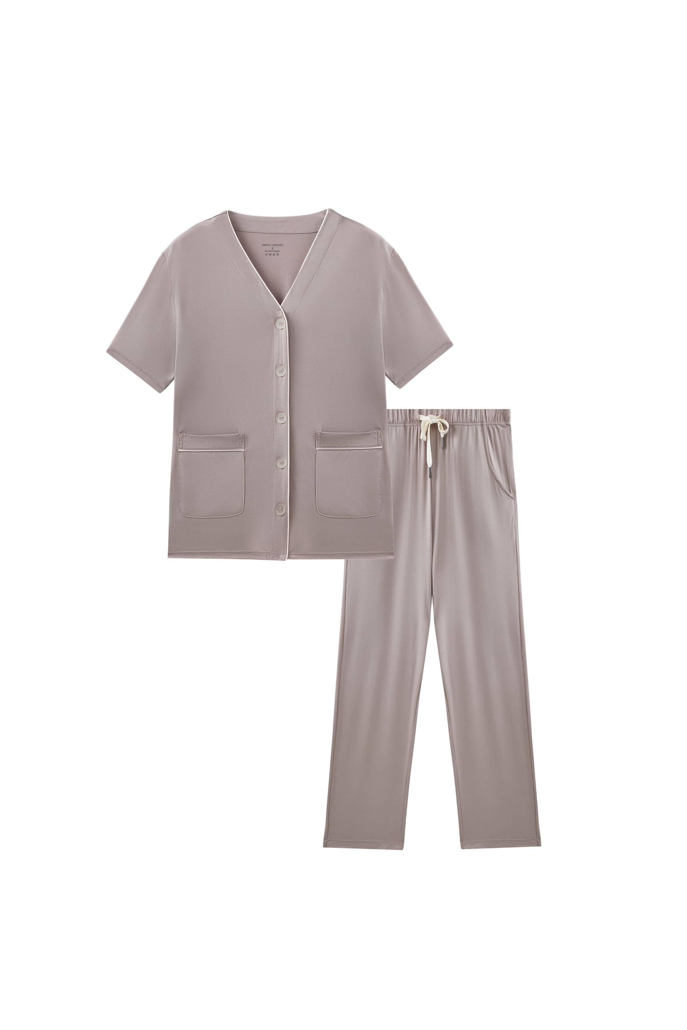 Norsu Organic Women Lycell 2-piece PJ Set-Light Grey