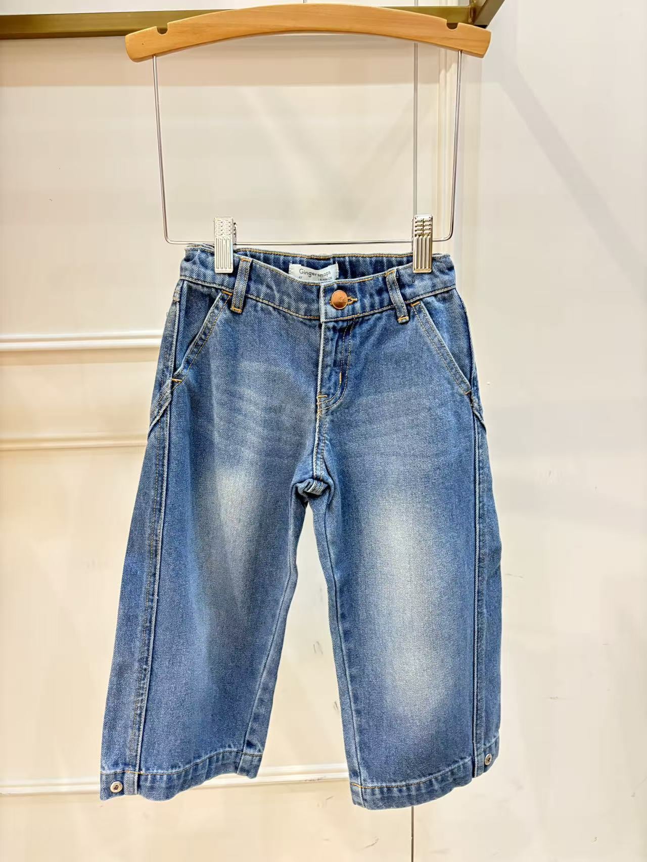 Gingersnaps Girls Blue Constance Barrel Denim Pant