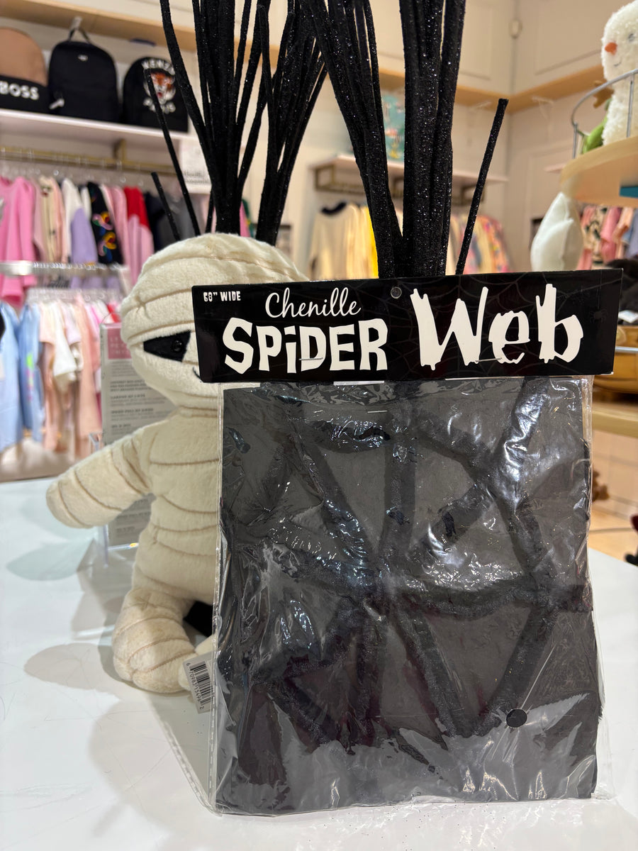 180°  Black Chenille Web, Acrylic, 68"