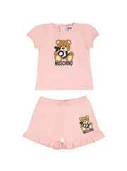 Moschino Baby Pink Ruffled Shorts Toy Bear Set