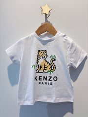 Kenzo Baby White TShirt with Tiger Logo
