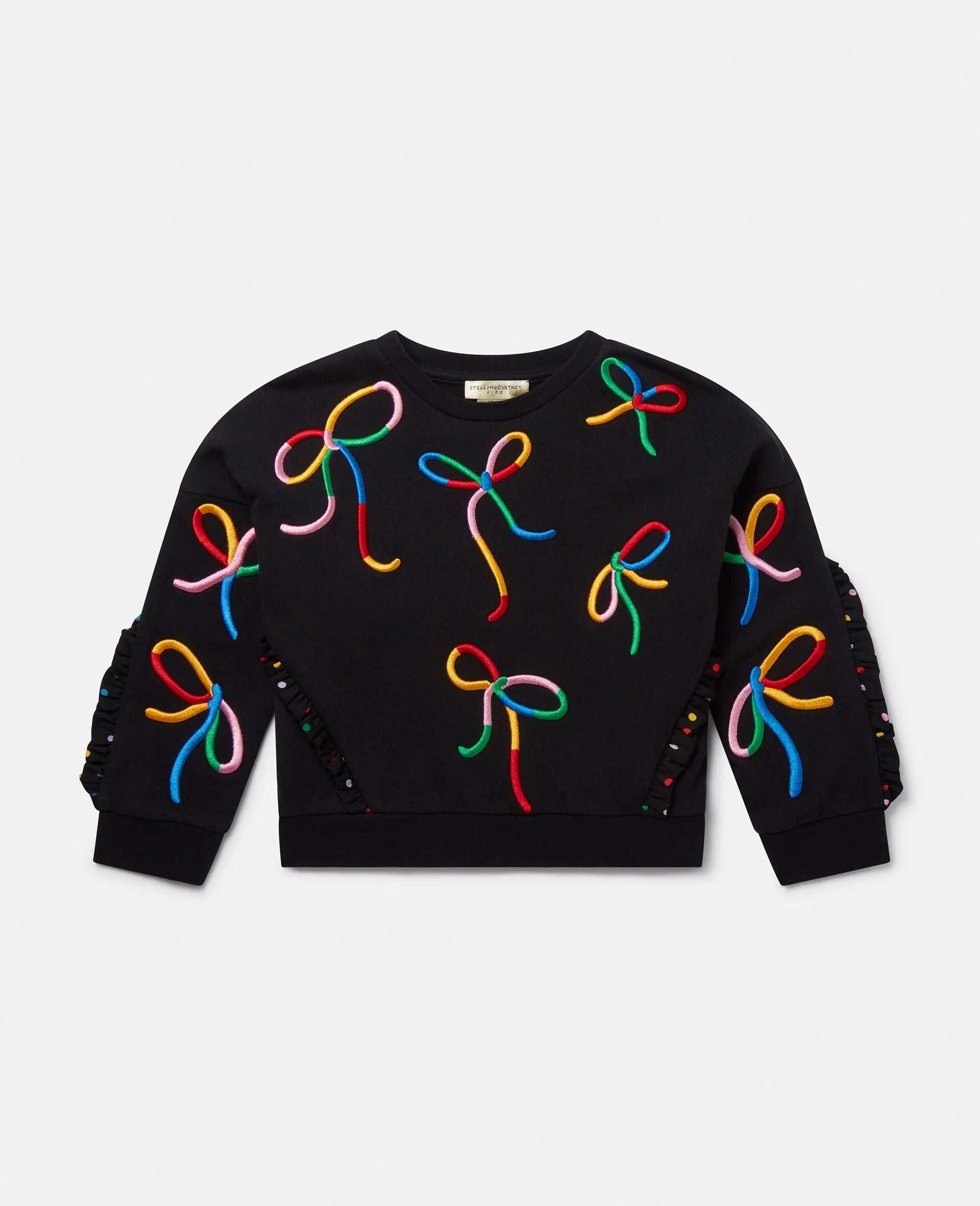 Stella McCartney Girls Cropped Fit Embroidered Bow Sweatshirt