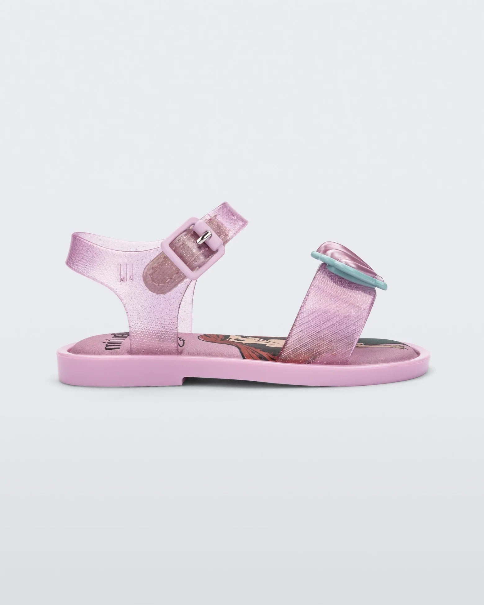 Mini Melissa + Disney Mar Sandal Princess Glitter Pink