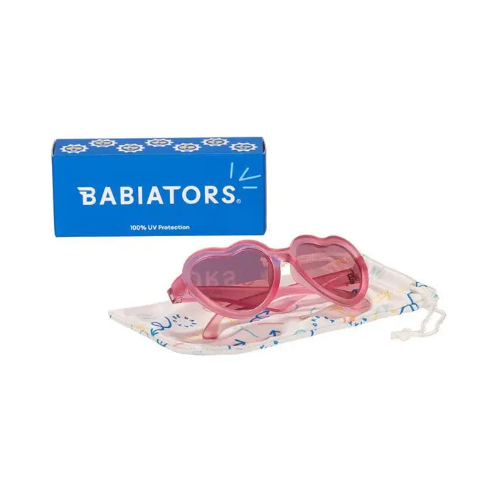 Babiators Non-polarized CUSTOME LIMITED EDITION - HEART SUNGLASSES FUSHIA HAZE (IncludesMicrofiber Printed Bag)