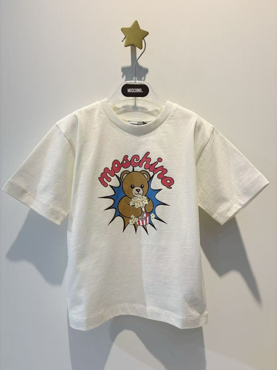 Moschino Popcorn Teddy Bear Maxi T-Shirt in Ivory