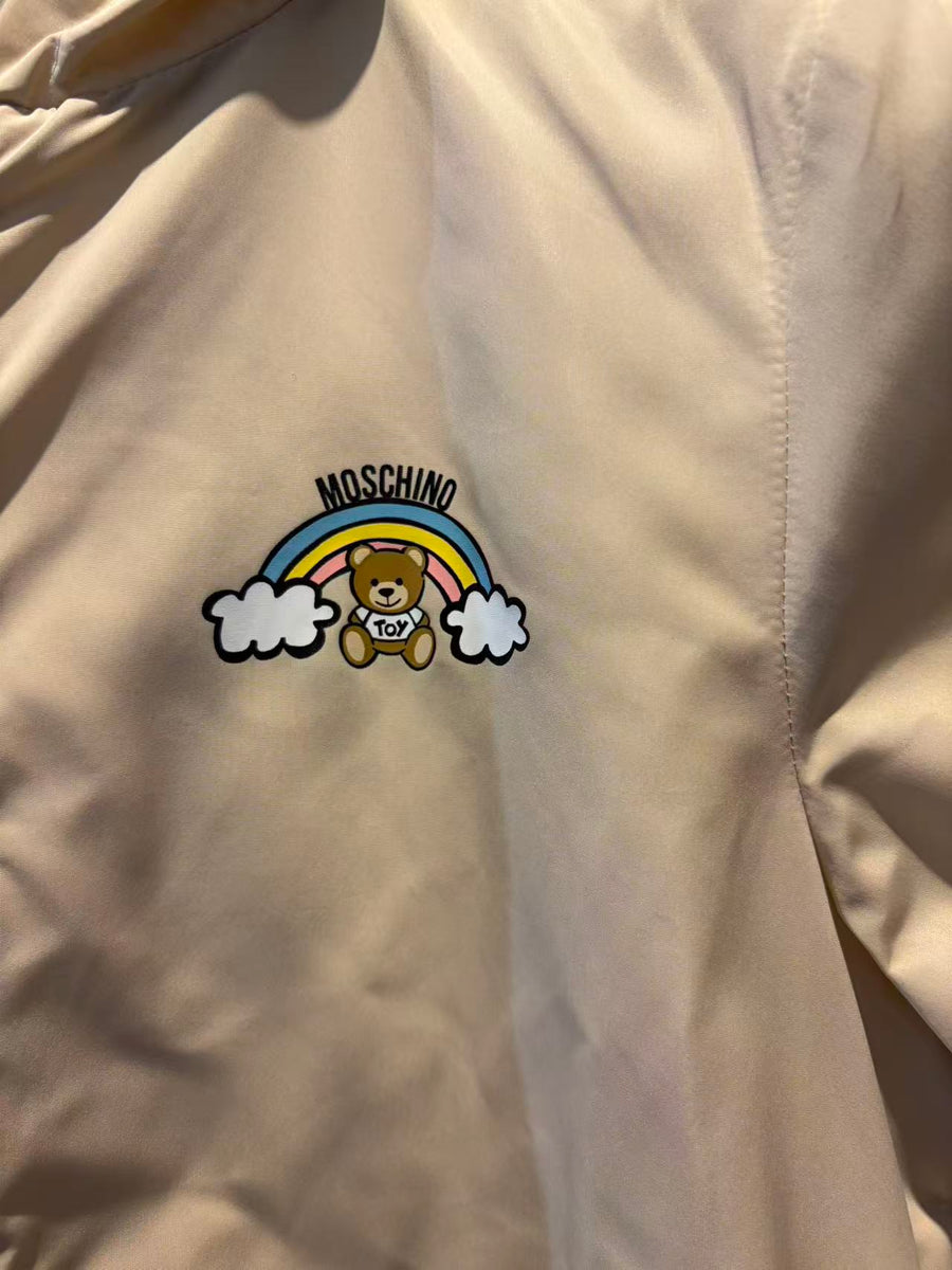 Moschino Baby Rainbow Logo Print Hooded Jacket