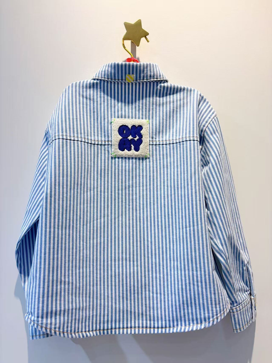 Billieblush Boys Okay Striped Button Down Shirt