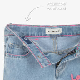 Billieblush Girls Blue Denim Pants With Words