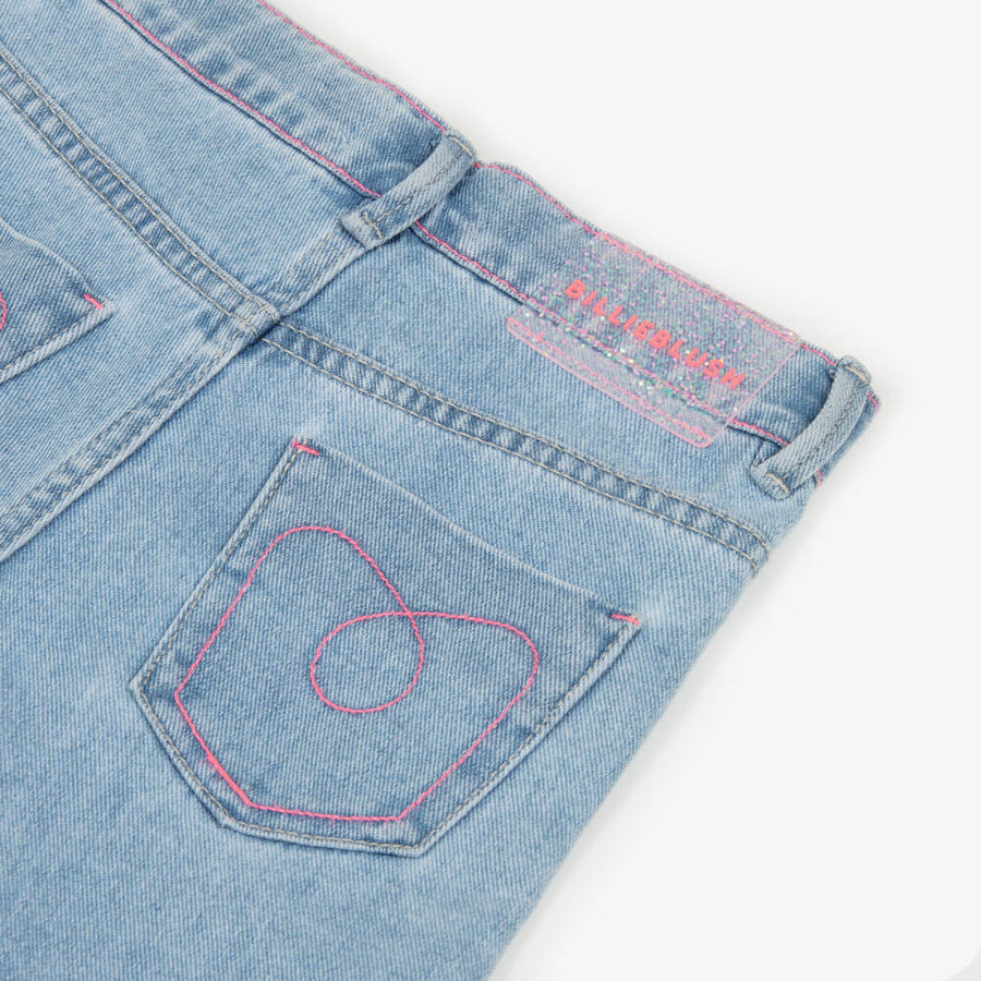 Billieblush Girls Blue Denim Pants With Words