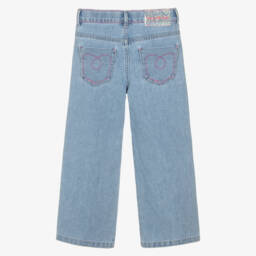 Billieblush Girls Blue Denim Pants With Words