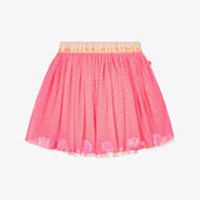 Billieblush Girls Bright Pink Tulle Skirt with Seashells