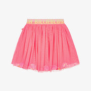 Billieblush Girls Bright Pink Tulle Skirt with Seashells