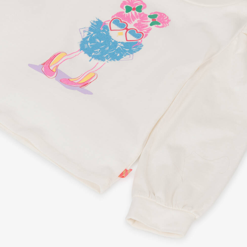 Billieblush Girls Ivory Cotton Jersey Top