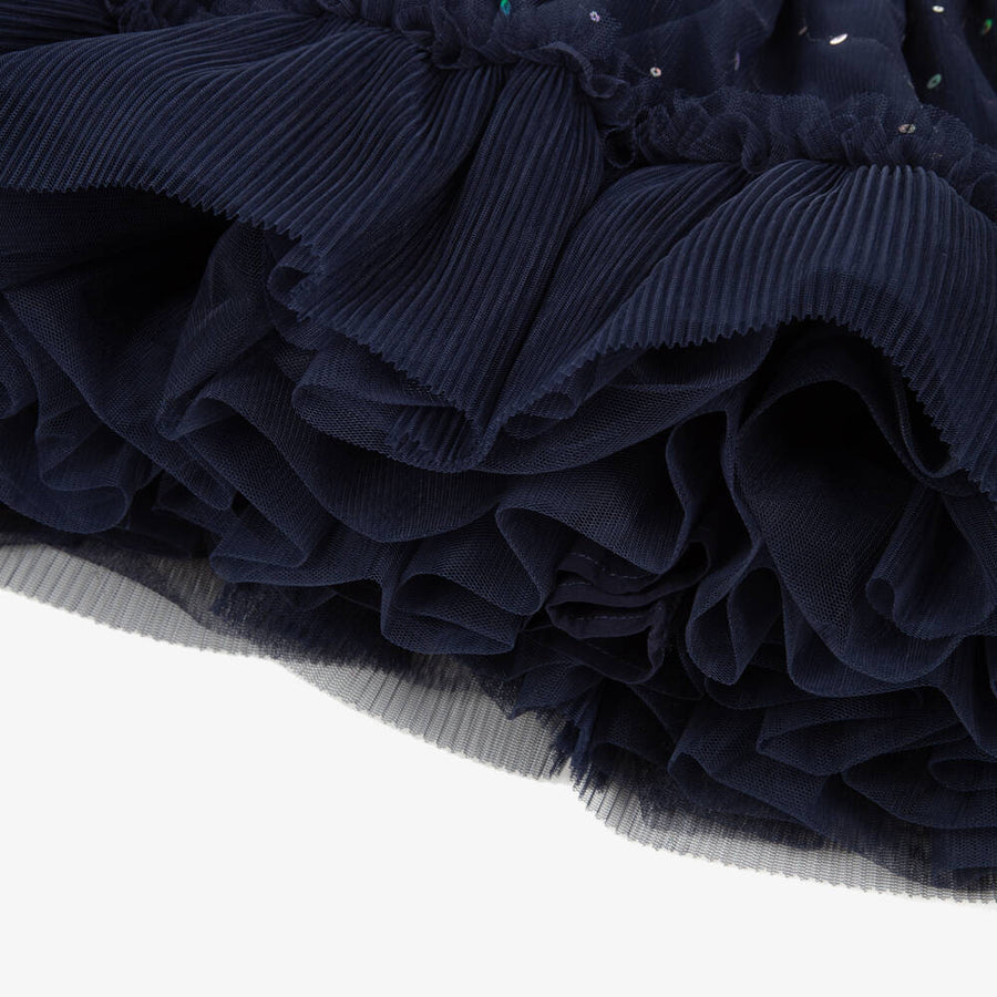 Billieblush Girls Navy Blue Sequinned Tulle Dress