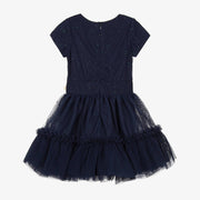 Billieblush Girls Navy Blue Sequinned Tulle Dress