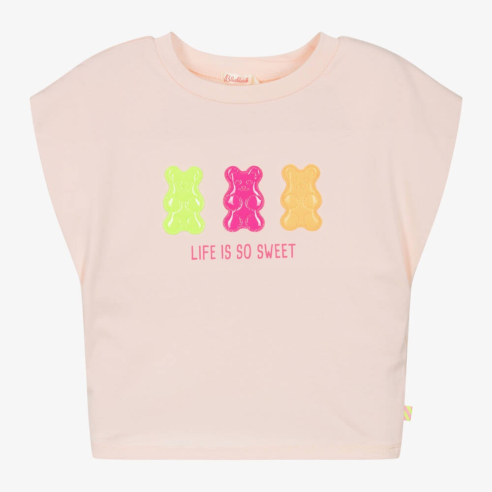 Billieblush Girls Pink Cotton Gummy Bear T-Shirt