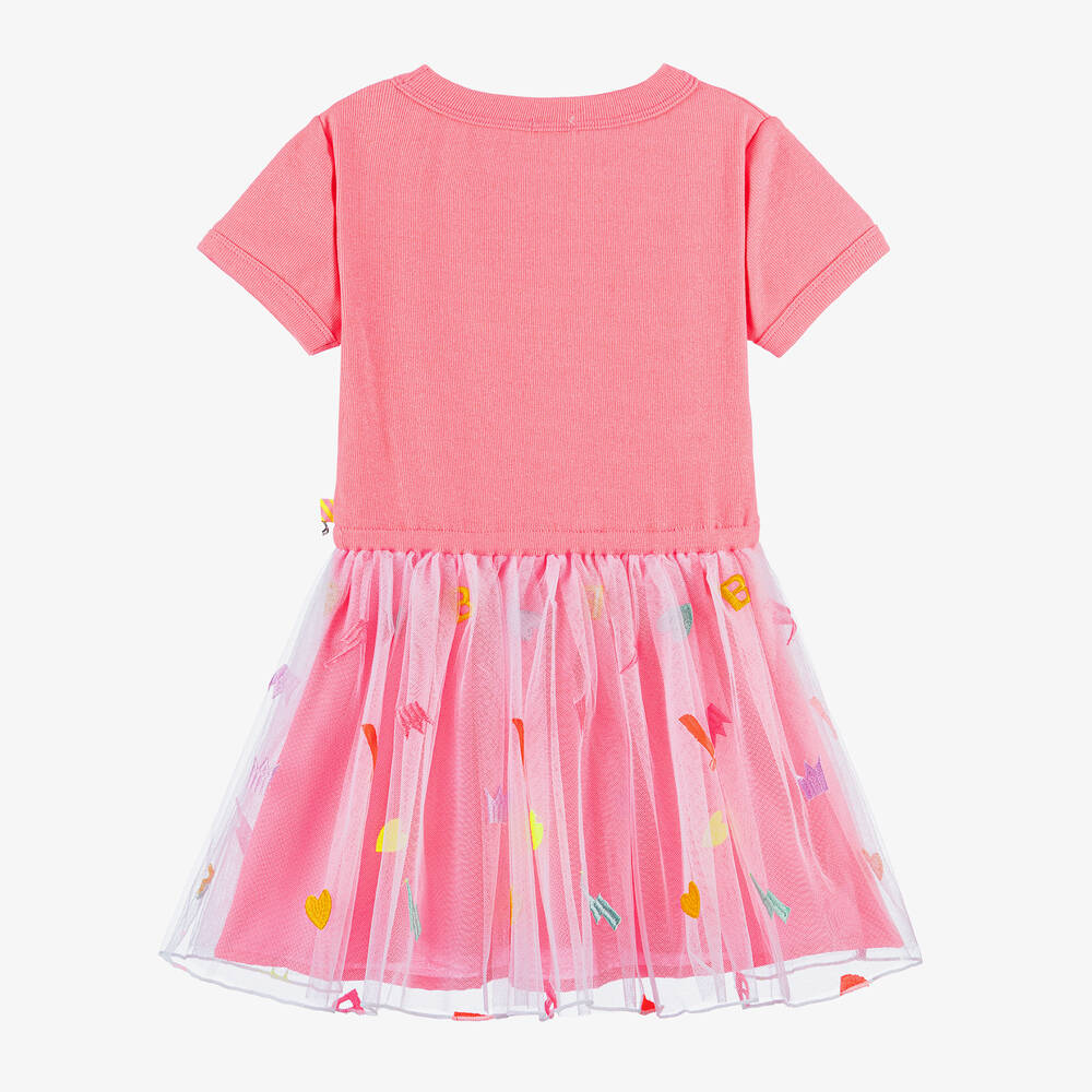 Billieblush Girls Pink Embroidered Tulle Dress