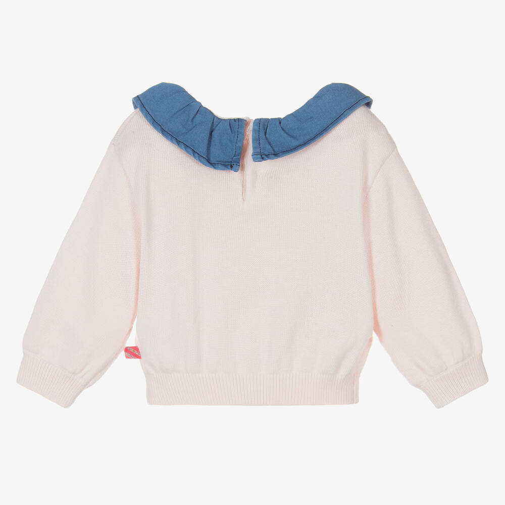 Billieblush Girls Pink Knitted Heart Sweater