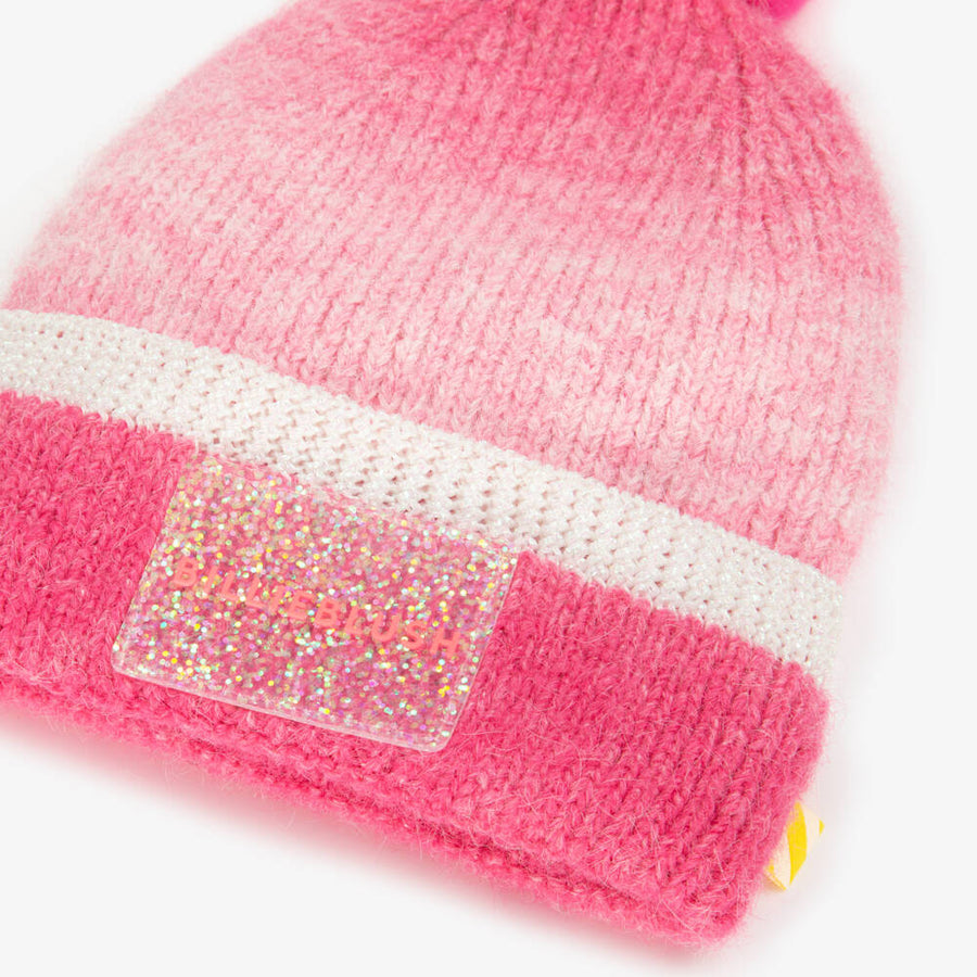 Billieblush Girls Pink Ombré Knitted Bobble Hat