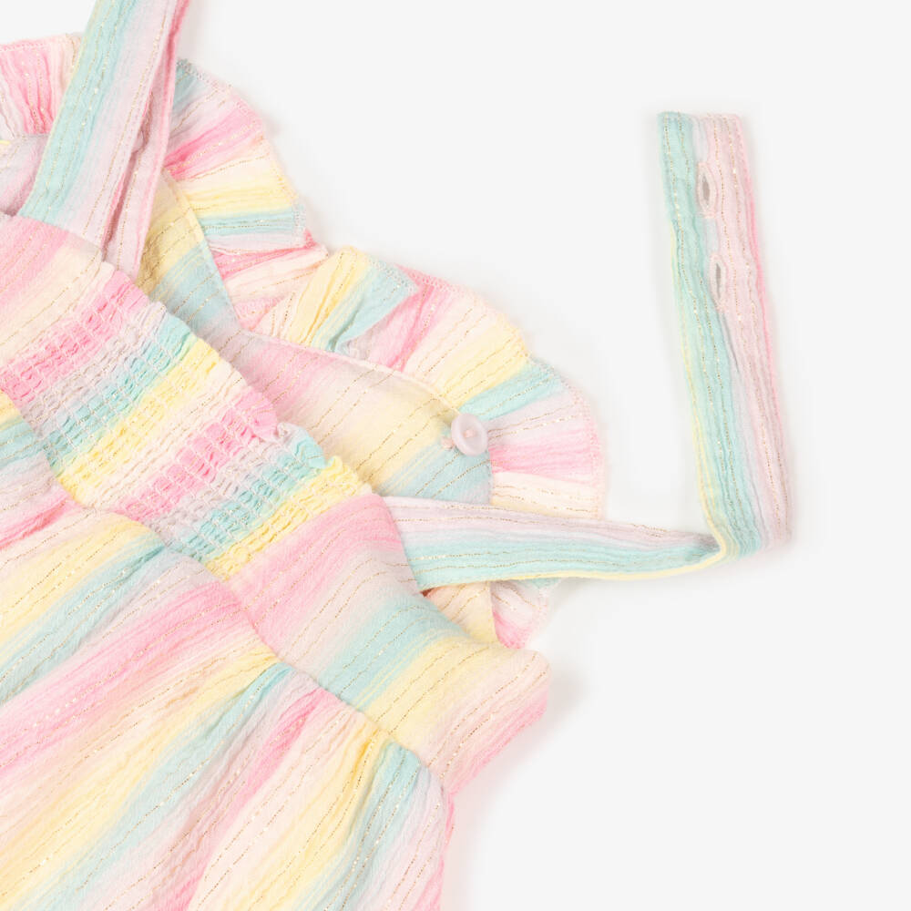 Billieblush Girls Pink & Pastel Stripe Heart Shorts Set