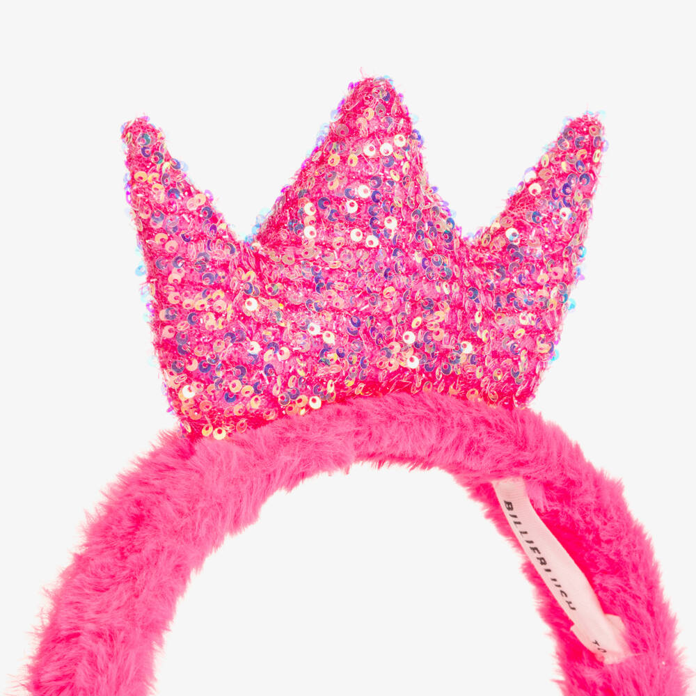 Billieblush Girls Pink Sequined Crown Ear Muffs