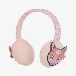 Billieblush Girls Pink Sequined Velour Ear Muffs