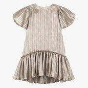Billieblush Ceremony Girls Shiny Metallic Gold Pleated Dress
