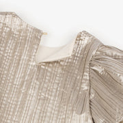 Billieblush Ceremony Girls Shiny Metallic Gold Pleated Dress