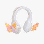 Billieblush Girls White Faux Fur Earmuffs with Butterfly Detail