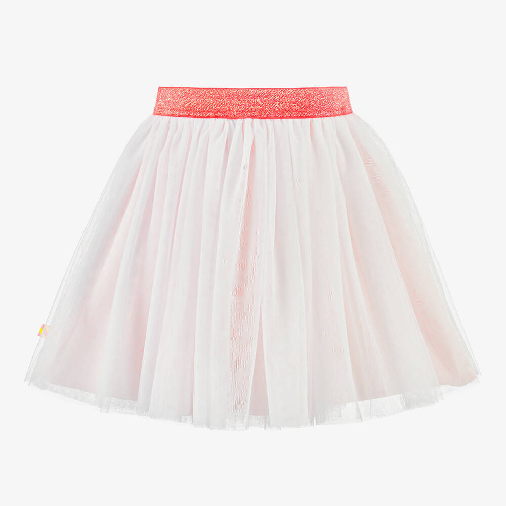 Billieblush Girls White Sequin & Glitter Tulle Skirt