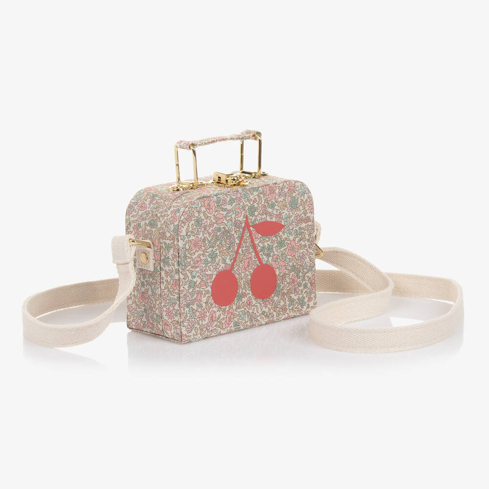 Bonpoint Aimane Pink Flowers Suitcase Purse
