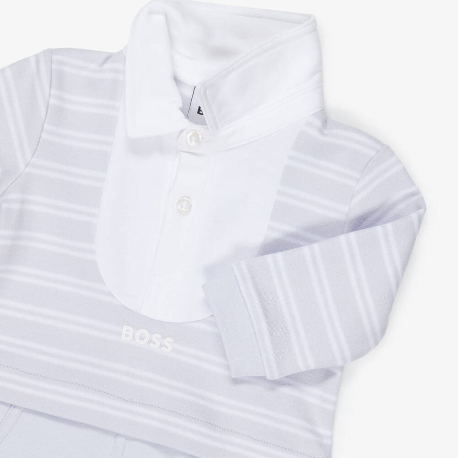Boss Striped 2in1 Coverall with Polo Collar Gift Box Set