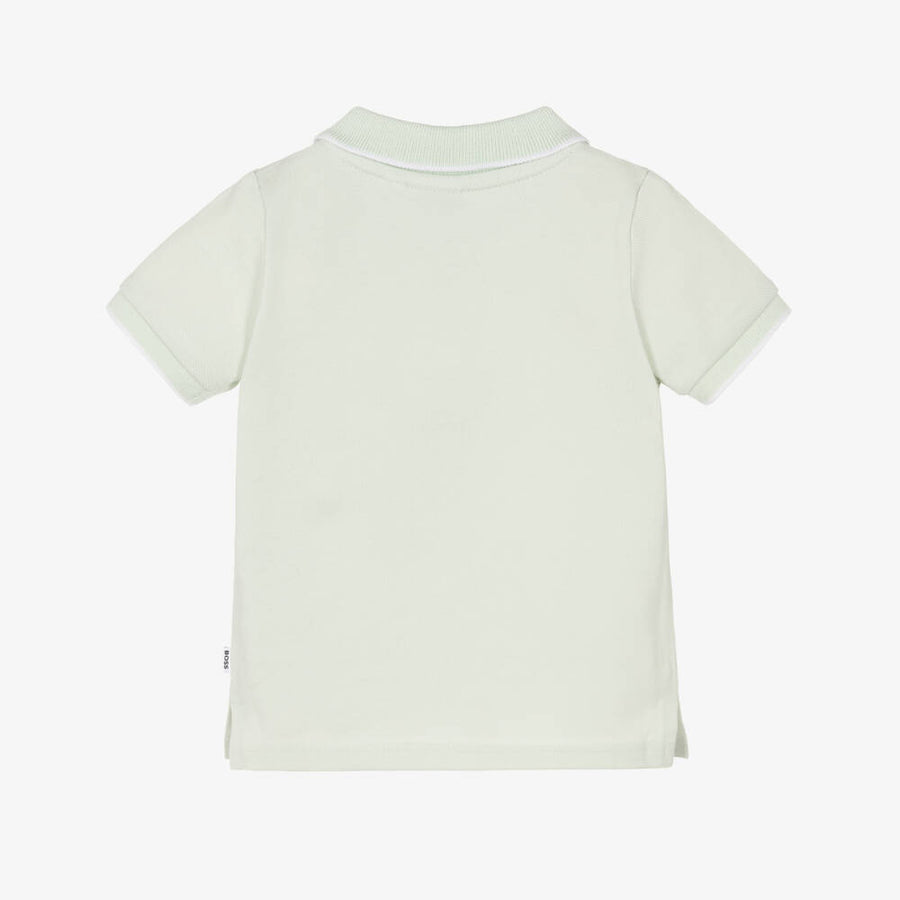 Boss Baby Boys Pale Green Cotton Piqué Polo Shirt