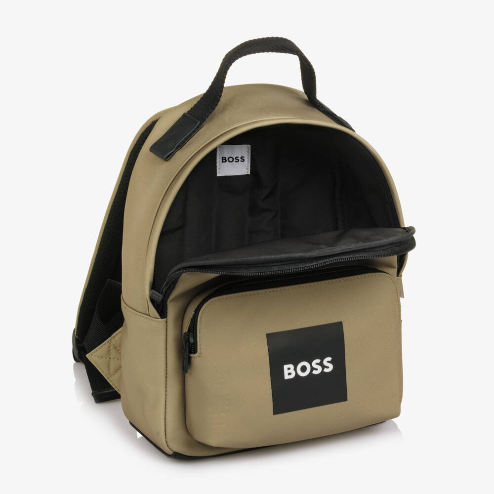 Boss Boys Beige Canvas Mini Backpack (28cm)