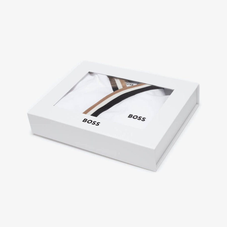 Boss White Cotton Jersey Babysuit Gift Box Set