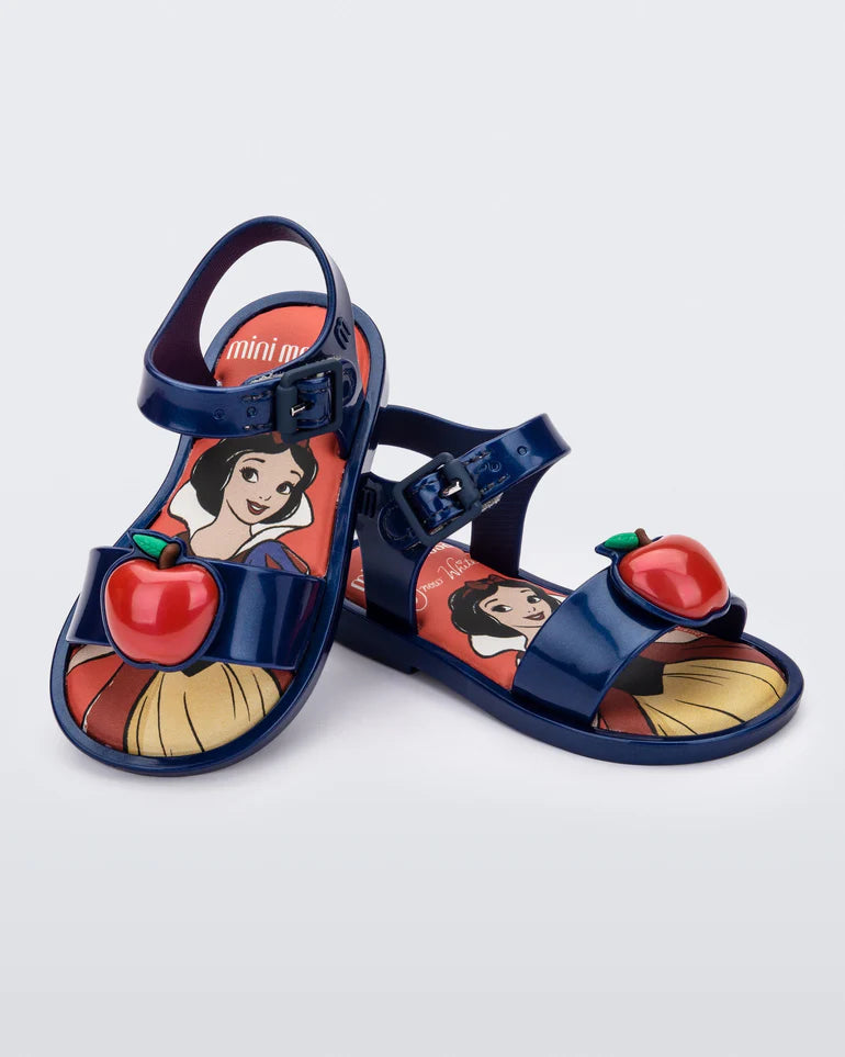 Mini Melissa + Disney Mar Sandal Princess Metallic Blue