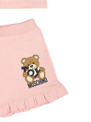 Moschino Baby Pink Ruffled Shorts Toy Bear Set