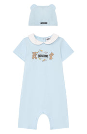 Moschino Baby Boys Romper and Hat Gift Box Set
