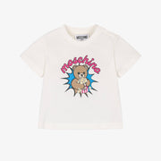 Moschino Popcorn Teddy Bear Maxi T-Shirt in Ivory