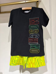 Moschino Boys Maxi Logo Fleece T-shirt And Shorts Co-ord Set