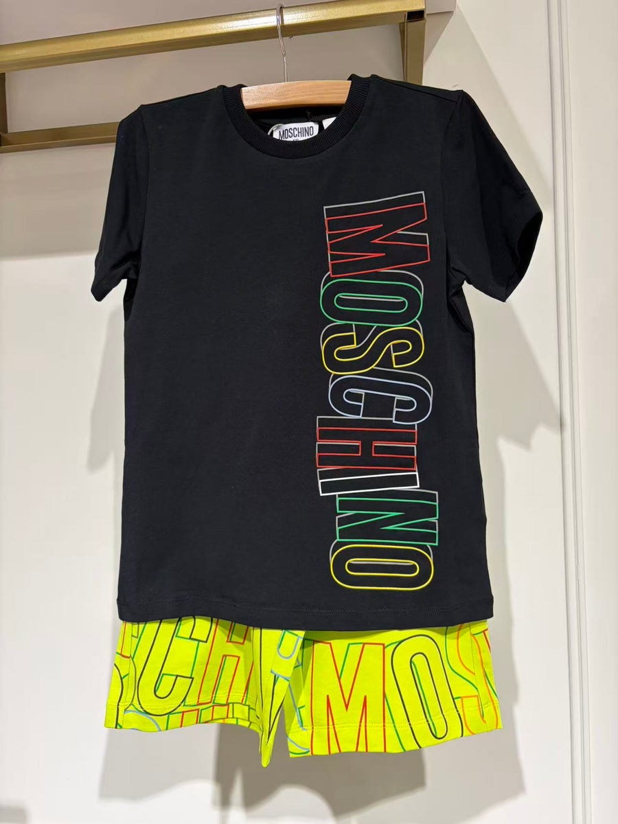 Moschino Boys Maxi Logo Fleece T-shirt And Shorts Co-ord Set