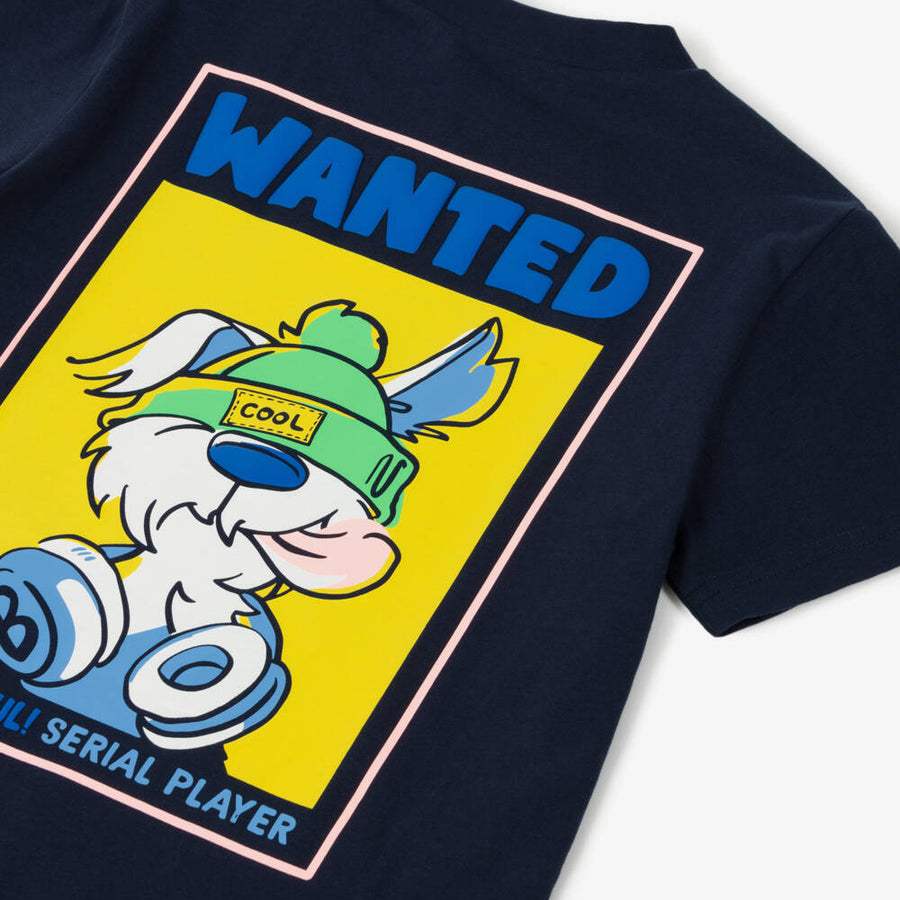 Billieblush Boys Navy Blue Dog Illustration Cotton T-Shirt