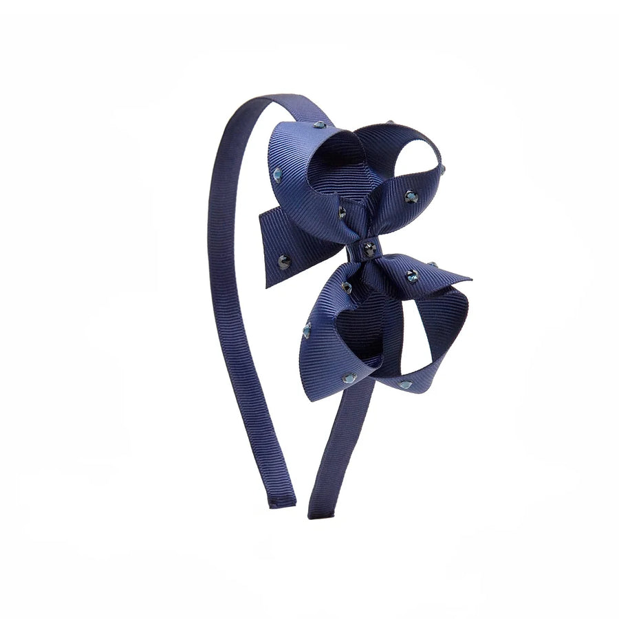 Olilia Designs headband with medium bow and Swarovski crystals