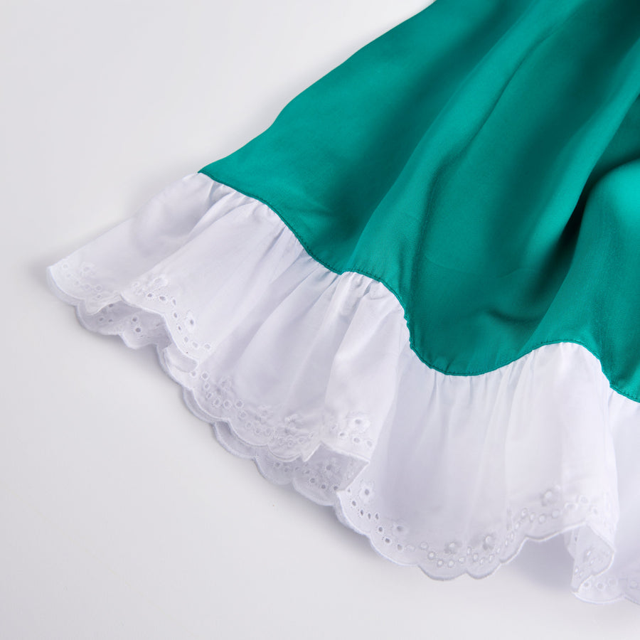 La Mimi Land Mi Ruffle Lounge Dress Emerald Green