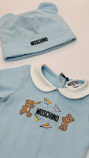 Moschino Baby Boys Romper and Hat Gift Box Set