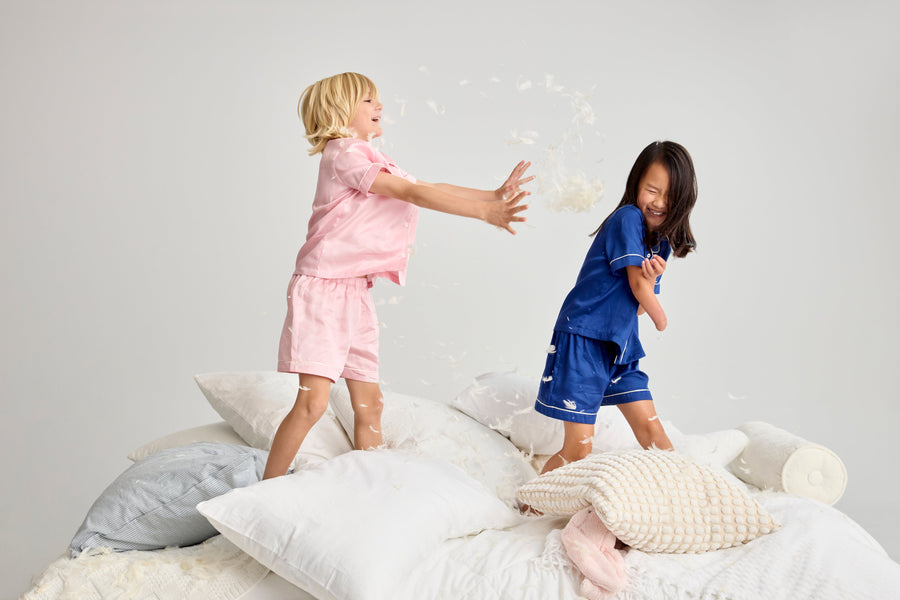 La Mimiland Mi Classic TENCEL Silky Short Sleeve Lounge Set Navy