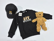 Moschino Black Cotton 3 Bears Logo Sweatshirt